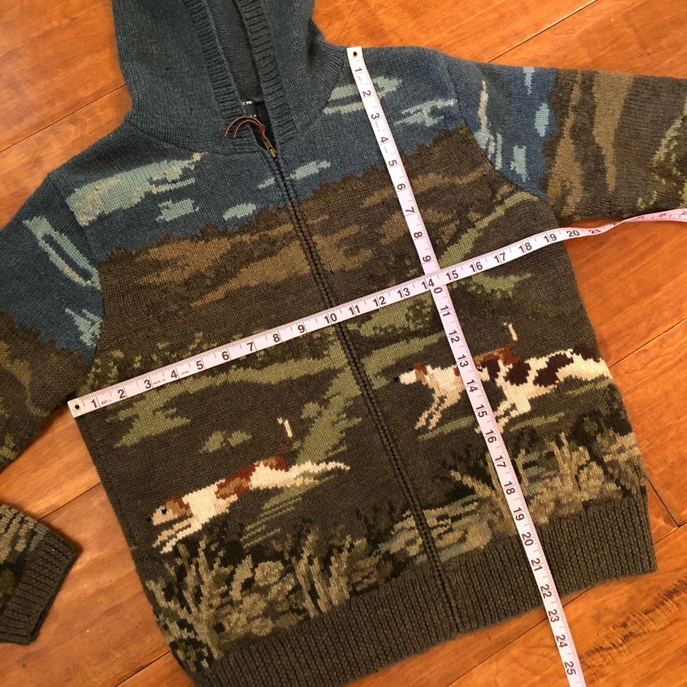 Lauren Ralph Lauren Knit Dog Zip Sweater Cardigan - Picture 8 of 8